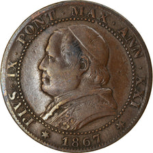 Moeda, ESTADOS ITALIANOS, PAPAL STATES, Pius IX, Soldo, 5 Centesimi, 1867, Roma
