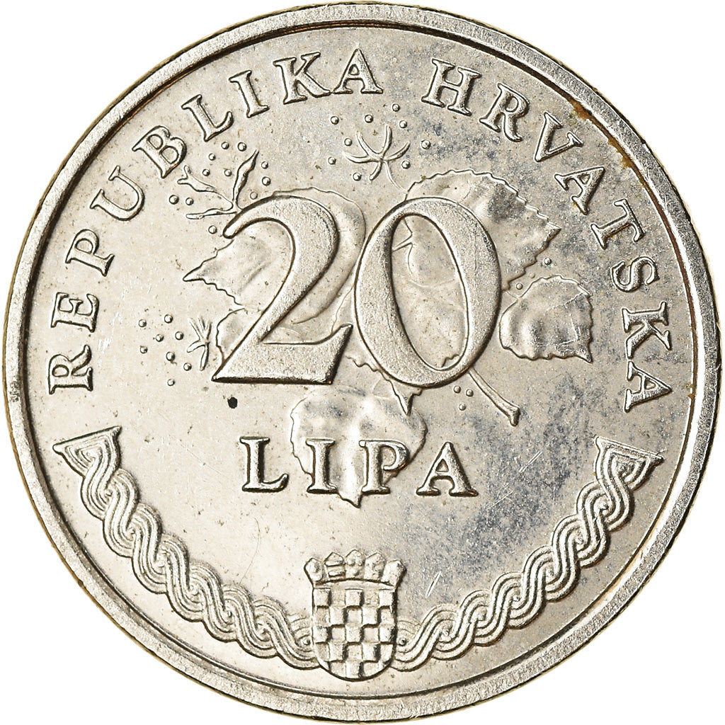 Coin, Croatia, 20 Lipa, 2001, AU(50-53), Nickel plated steel, KM:7