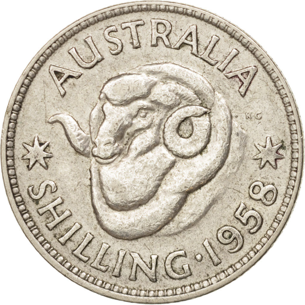 Australia, Elizabeth II, Shilling, 1958, Melbourne, EF(40-45), Silver, KM:59