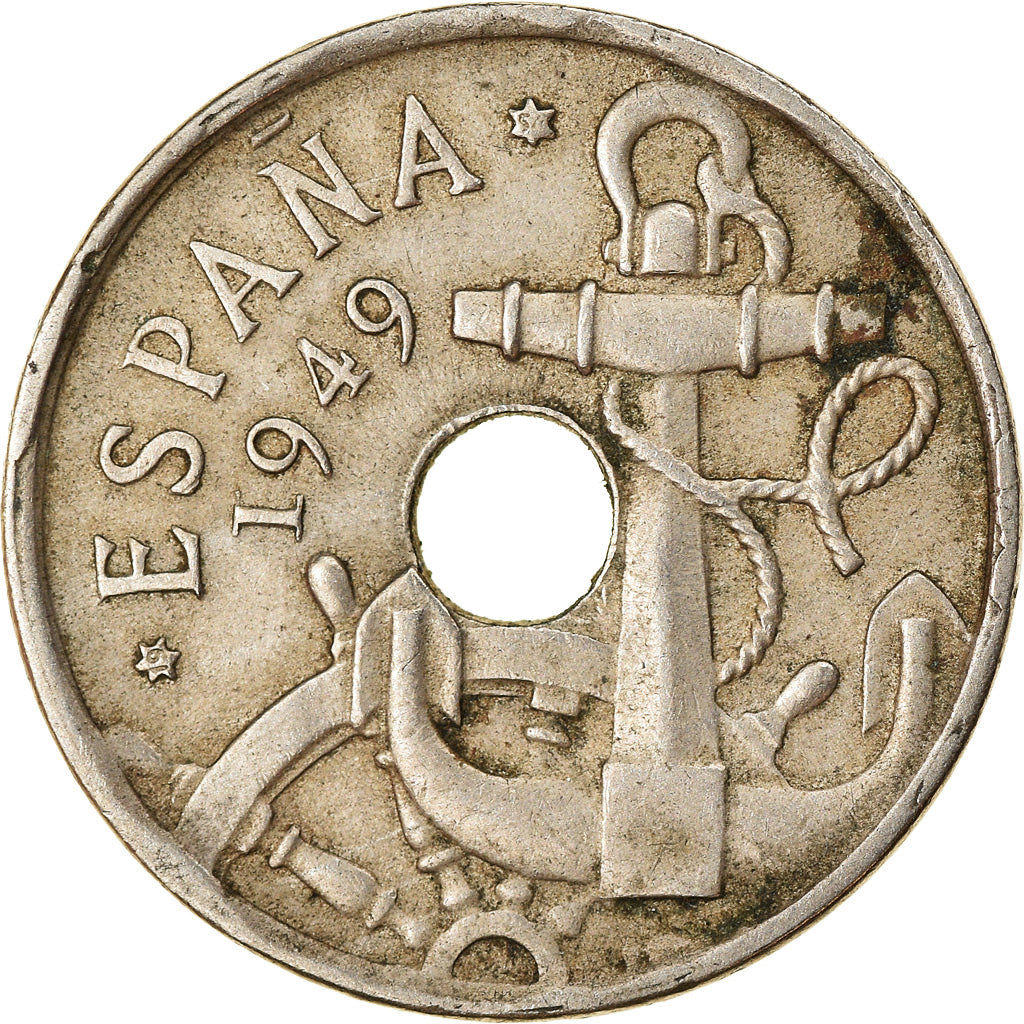 Coin, Spain, Francisco Franco, caudillo, 50 Centimos, 1954, EF(40-45)