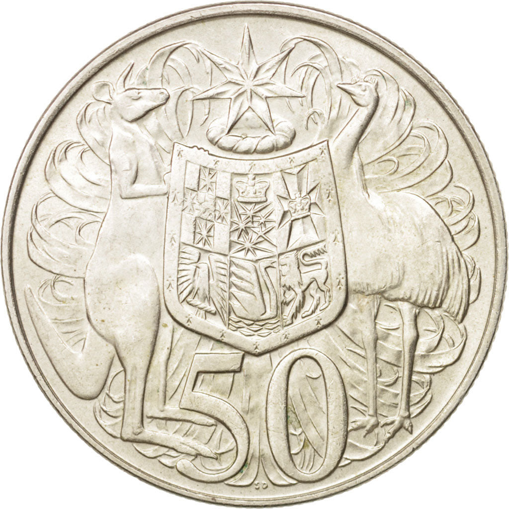 Australia, Elizabeth II, 50 Cents, 1966, MS(60-62), Silver, KM:67