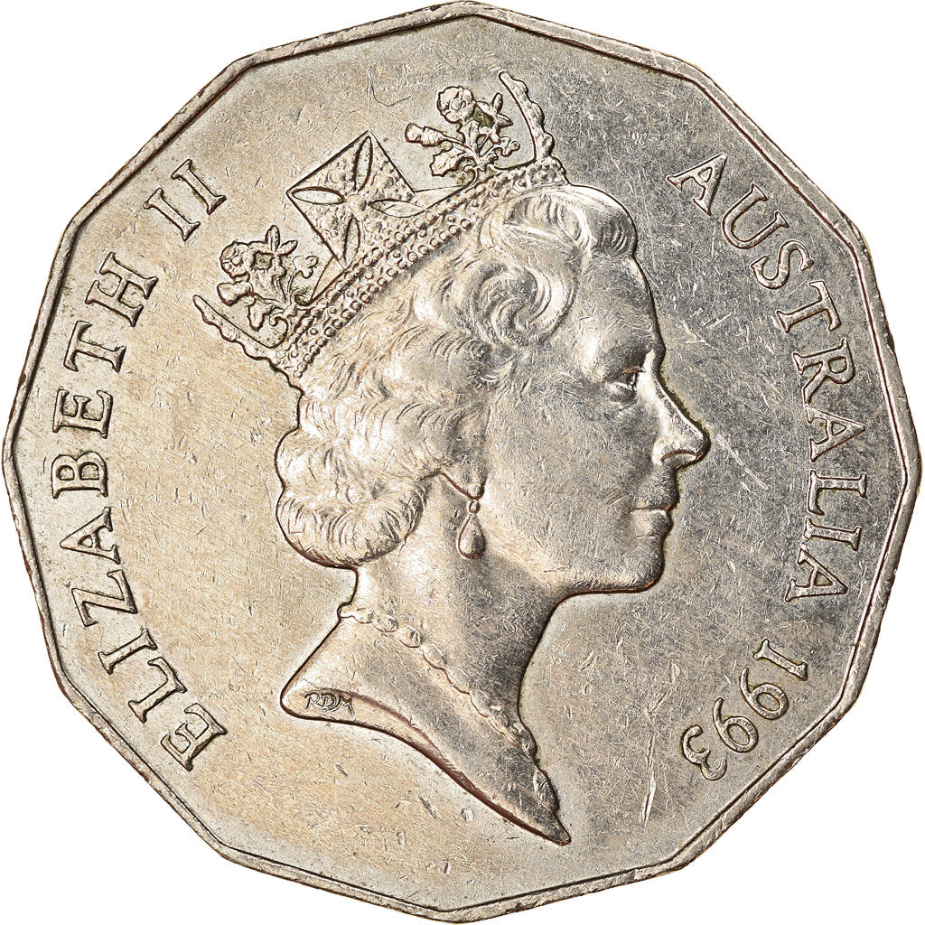 Coin, Australia, Elizabeth II, 50 Cents, 1993, EF(40-45), Copper-nickel, KM:83