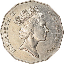 Coin, Australia, Elizabeth II, 50 Cents, 1993, EF(40-45), Copper-nickel, KM:83