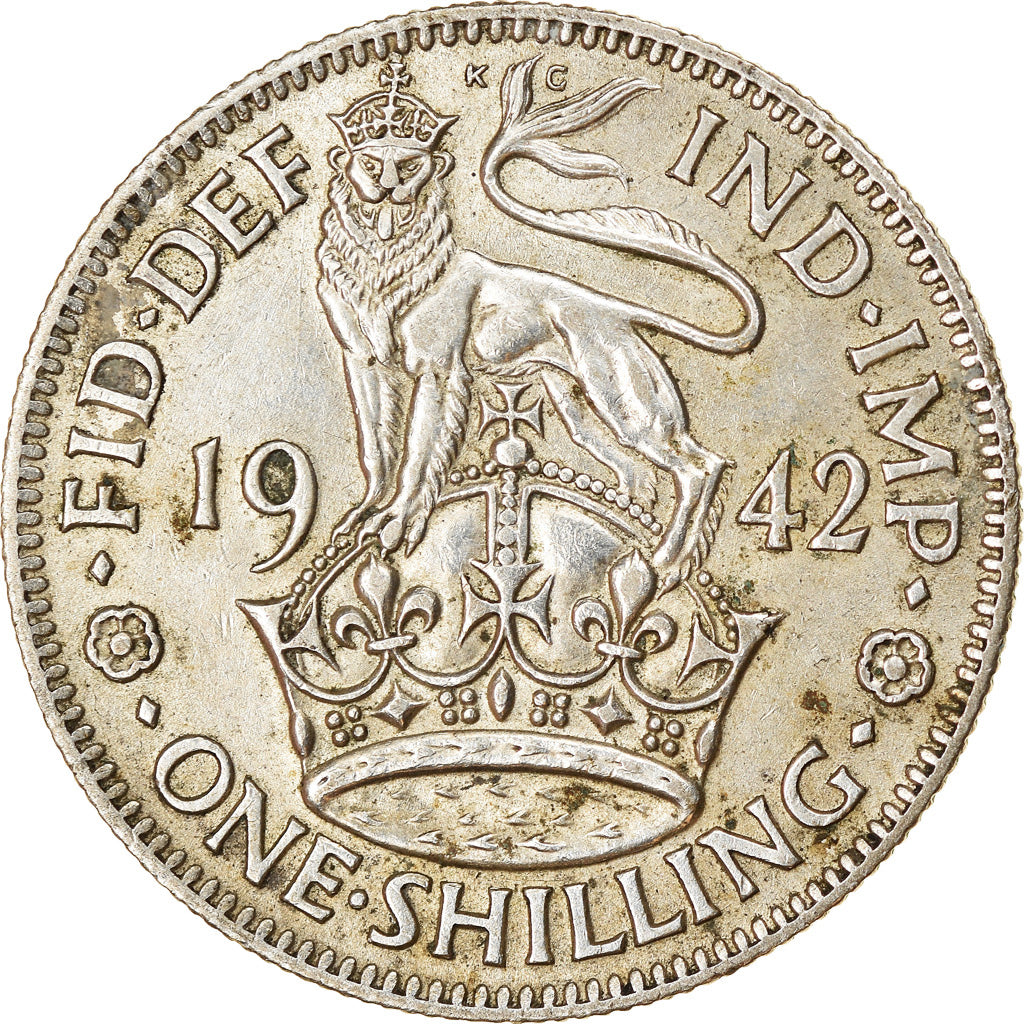 Moneta, Gran Bretagna, George VI, Shilling, 1942, BB, Argento, KM:854