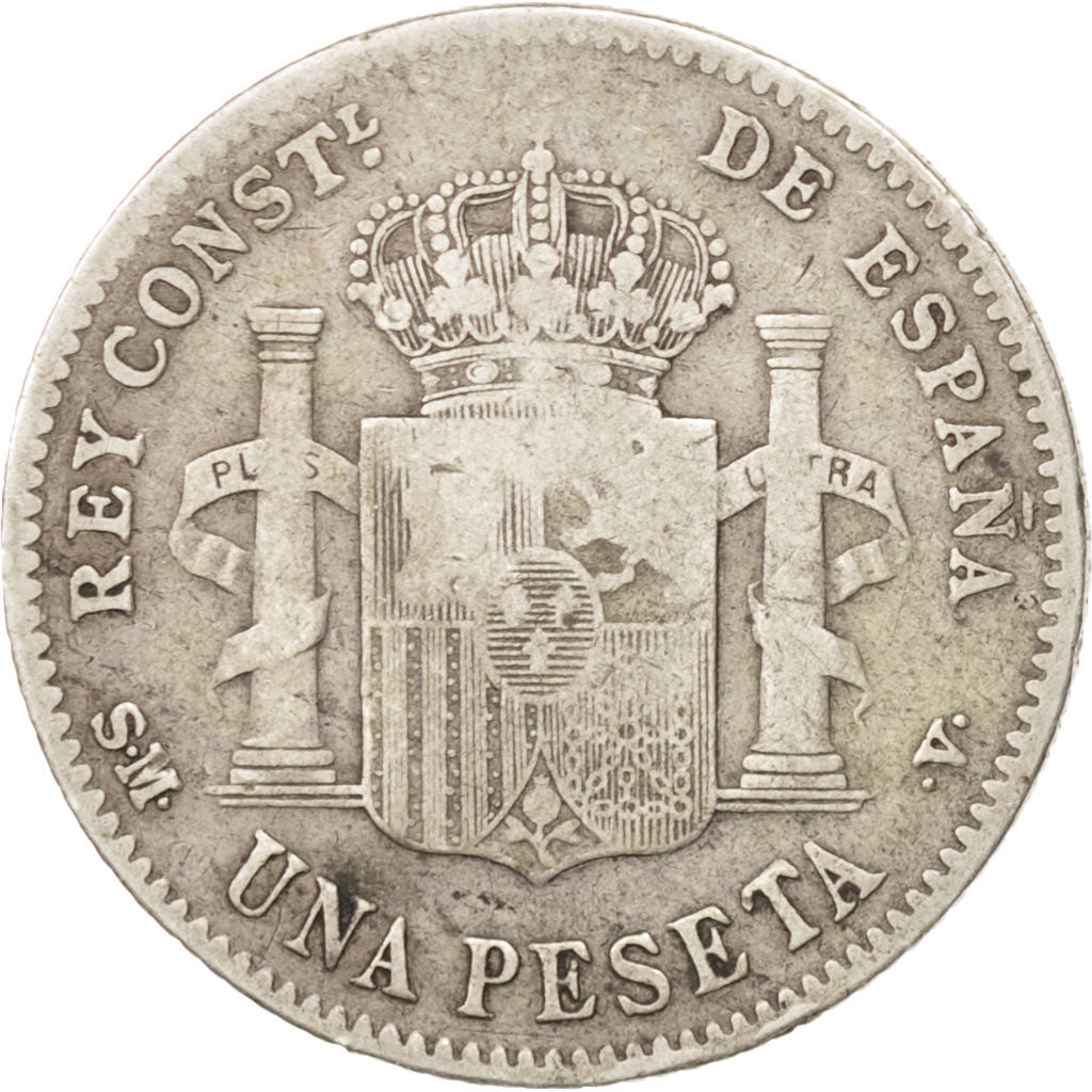 Spain, Alfonso XIII, Peseta, 1900, Valencia, VF(20-25), Silver, KM:706