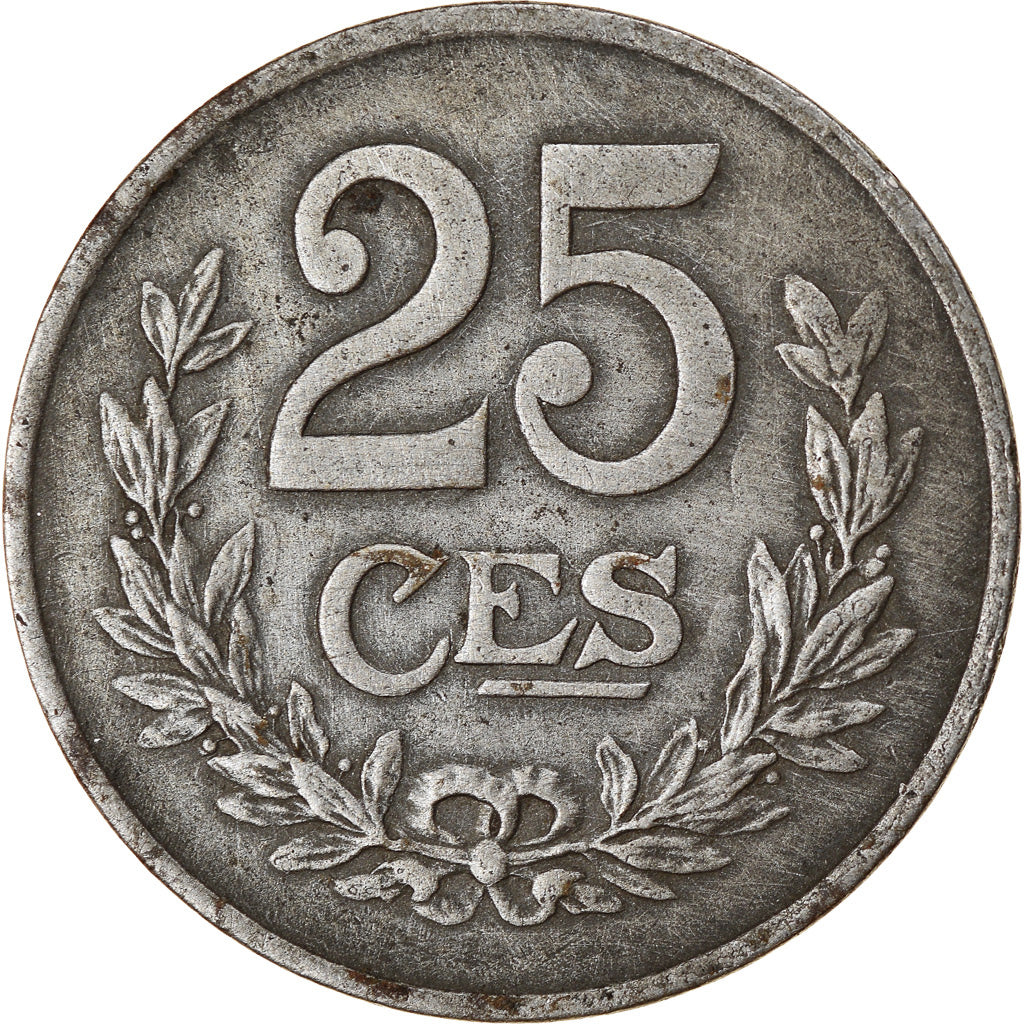 Coin, Luxembourg, Charlotte, 25 Centimes, 1920, VF(30-35), Iron, KM:32
