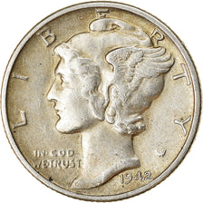 Coin, United States, Mercury Dime, Dime, 1942, U.S. Mint, San Francisco
