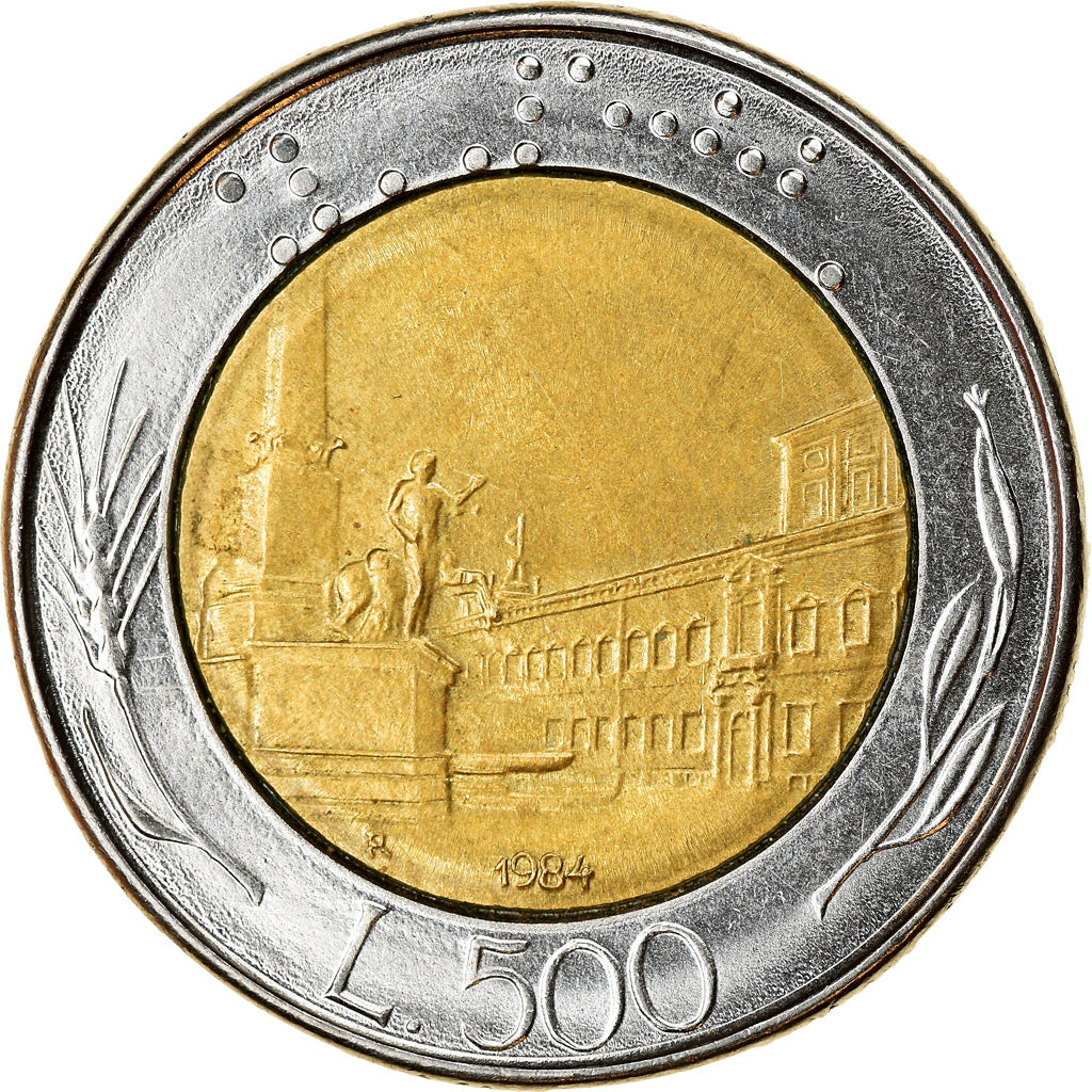 Coin, Italy, 500 Lire, 1984, AU(50-53), Bi-Metallic, KM:111
