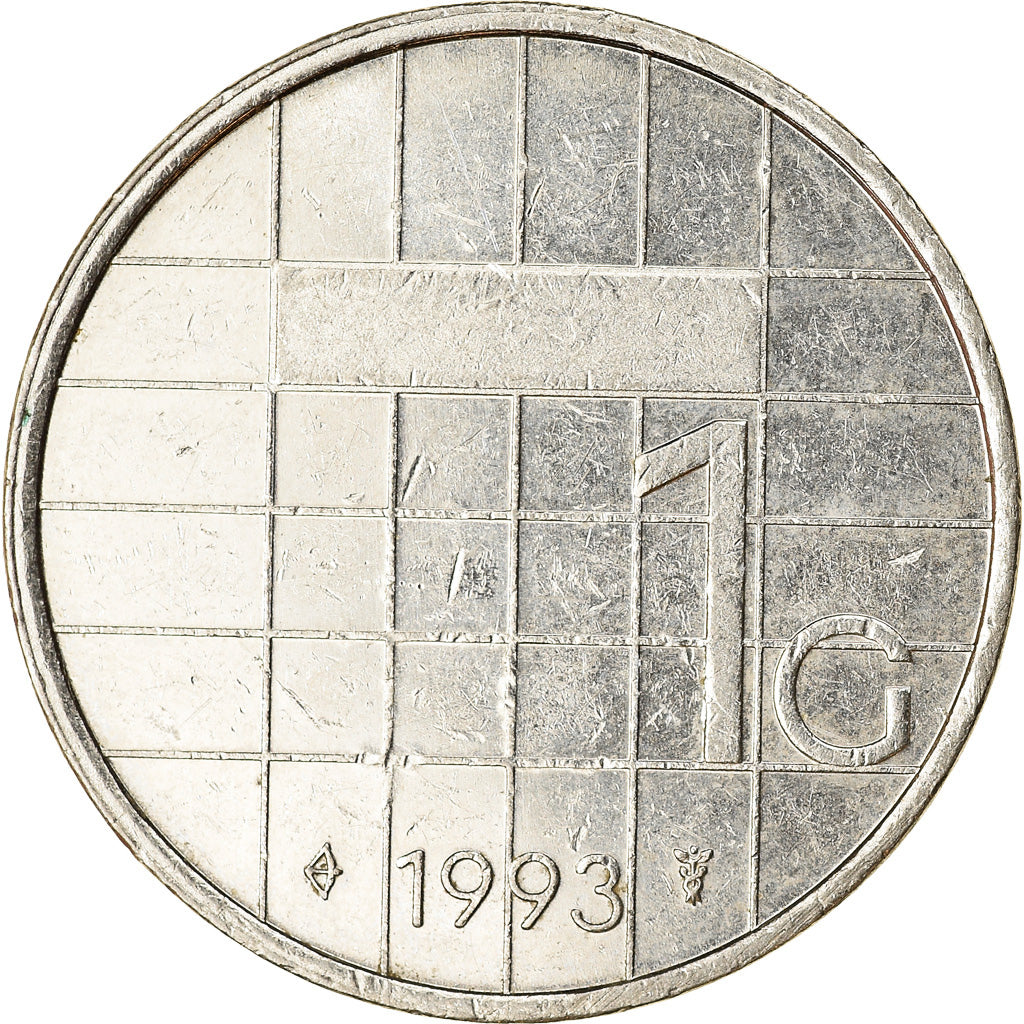 Coin, Netherlands, Beatrix, Gulden, 1993, EF(40-45), Nickel, KM:205
