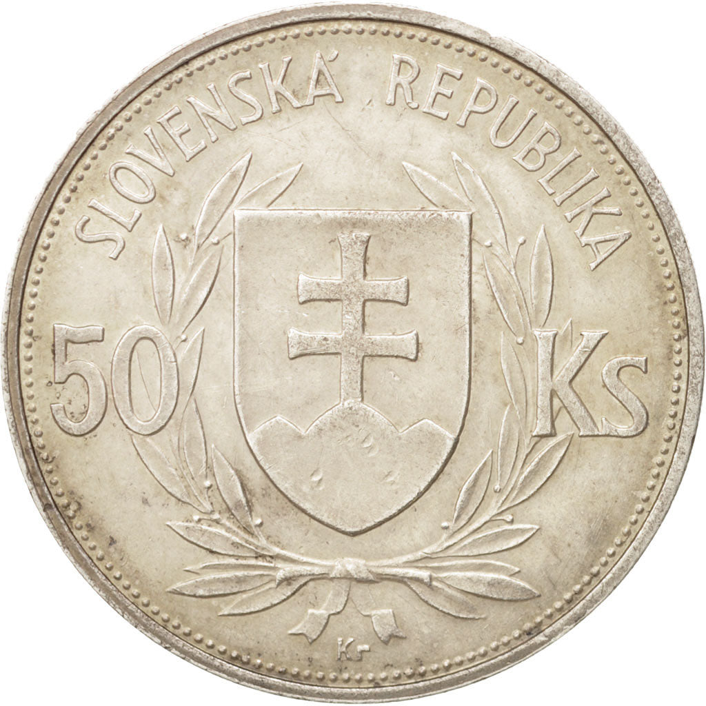 Slovakia, 50 Korun, 1944, AU(50-53), Silver, KM:10