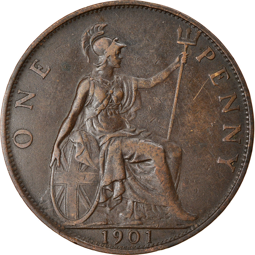 Coin, Great Britain, Victoria, Penny, 1901, EF(40-45), Bronze, KM:790