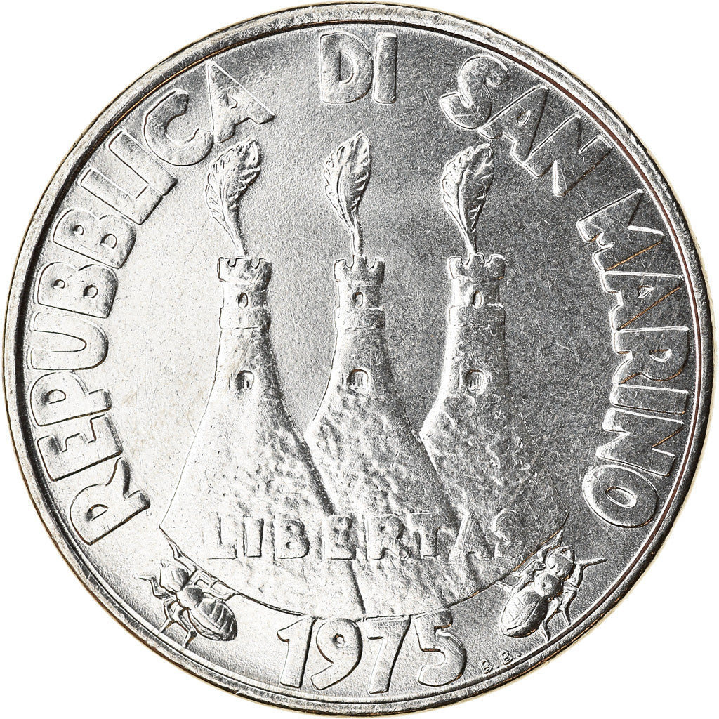 Coin, San Marino, 100 Lire, 1975, AU(55-58), Steel, KM:46