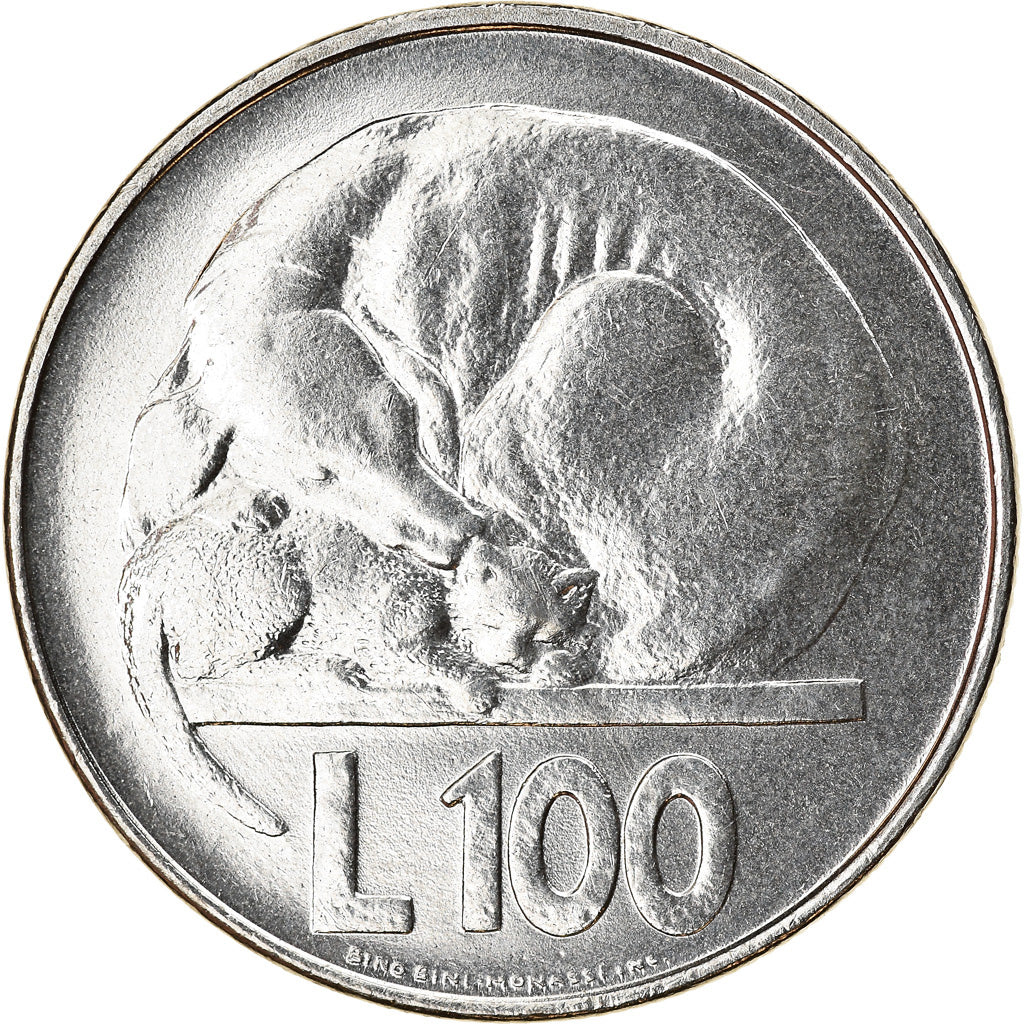 Coin, San Marino, 100 Lire, 1975, AU(55-58), Steel, KM:46