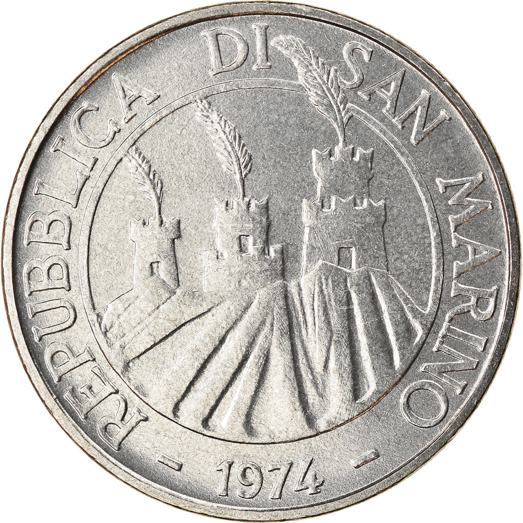 Moneta, San Marino, 100 Lire, 1974, Rome, SPL-, Acciaio, KM:36