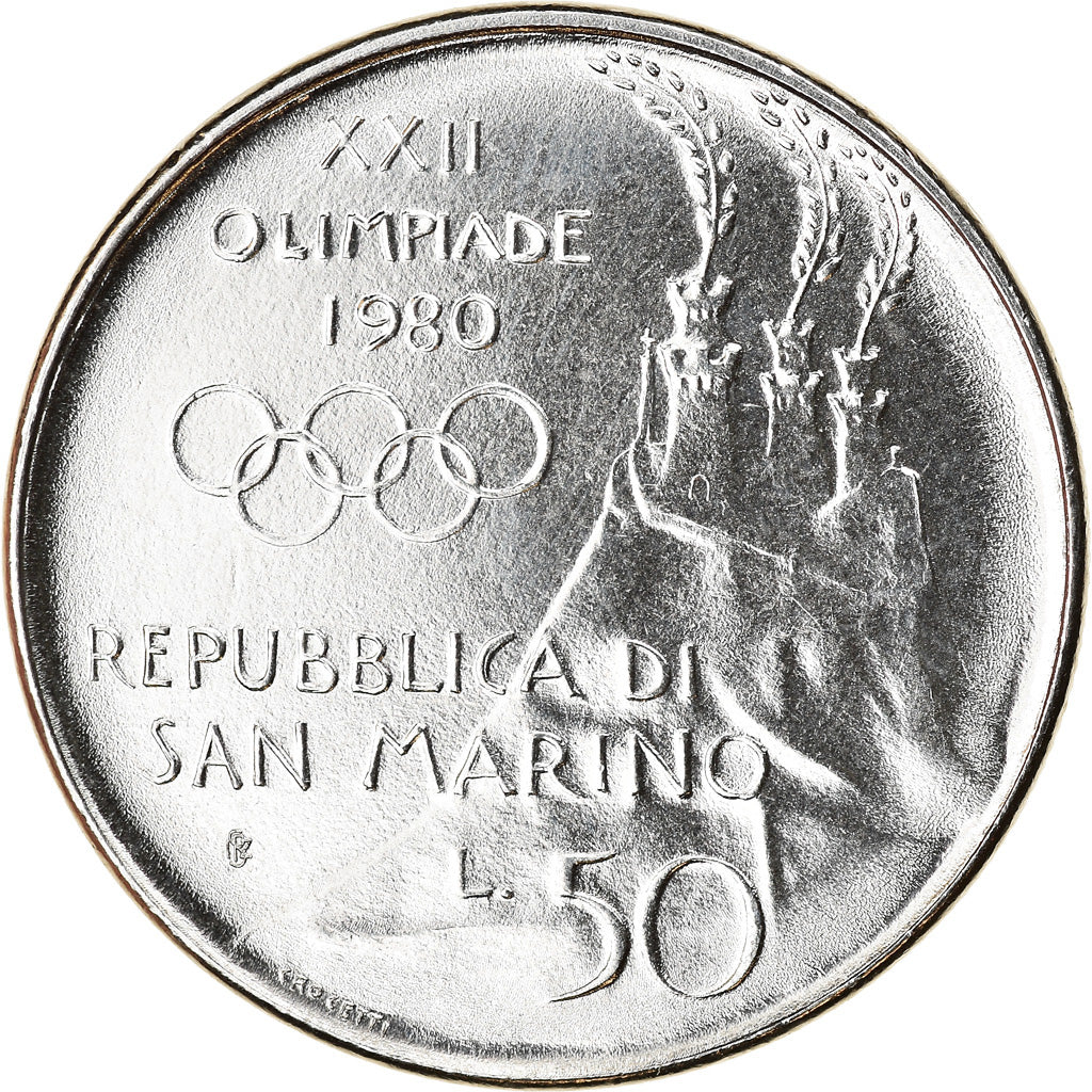 Monnaie, San Marino, 50 Lire, 1980, Rome, SPL, Steel, KM:107