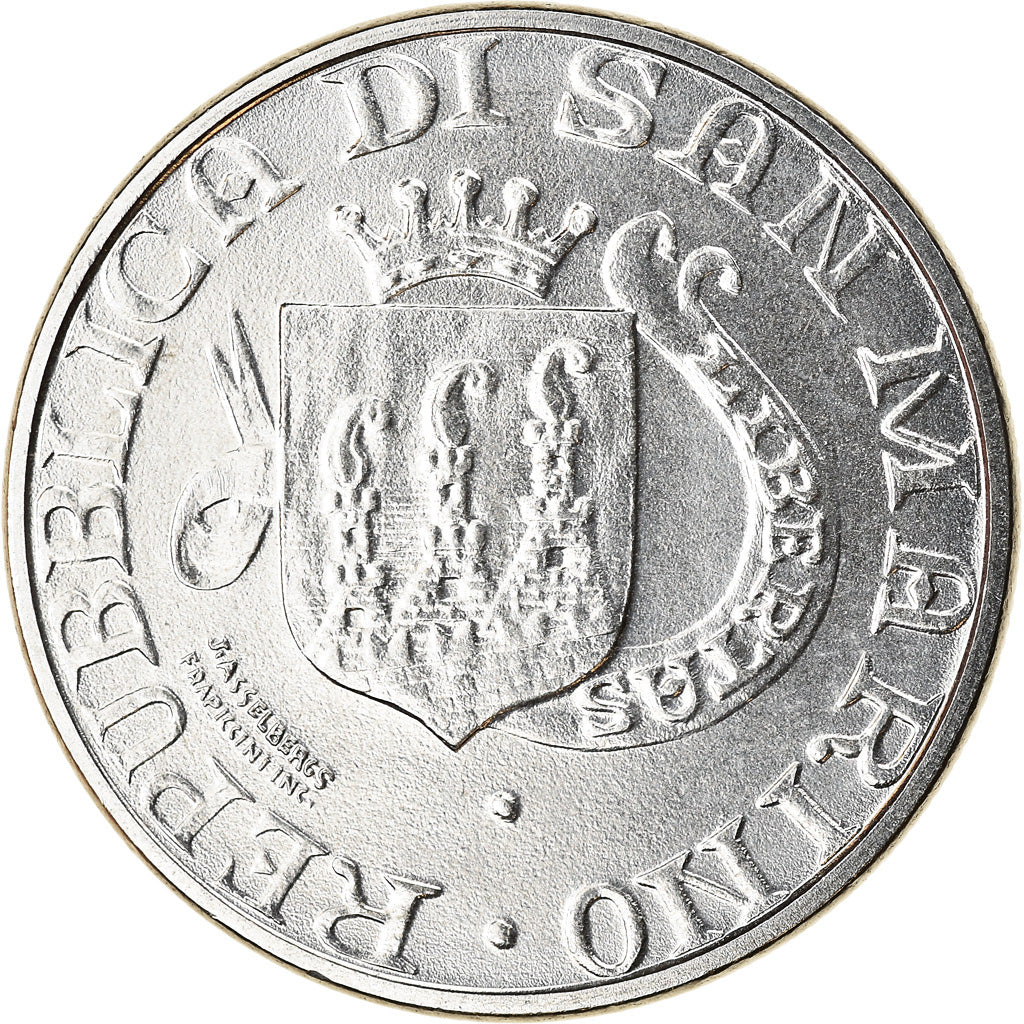 Coin, San Marino, 50 Lire, 1989, Rome, AU(55-58), Steel, KM:236