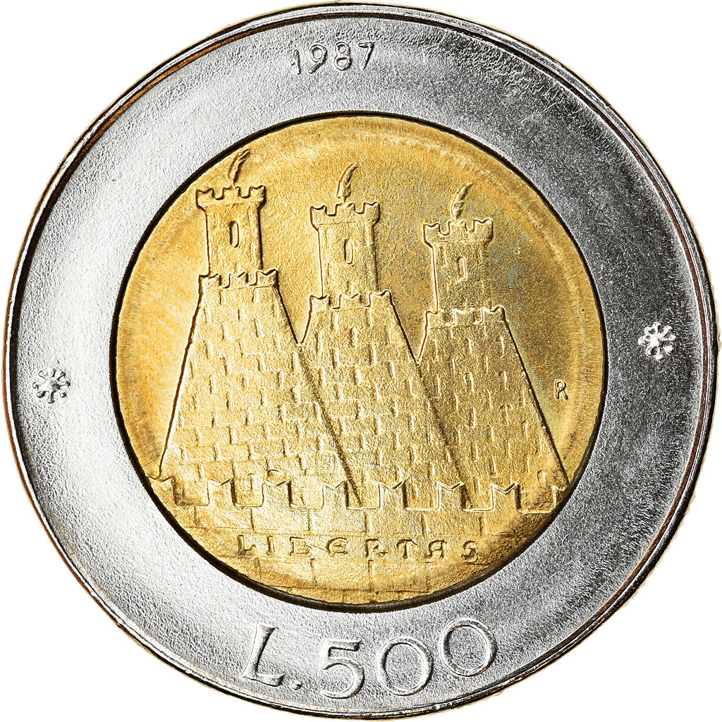 Münze, San Marino, 500 Lire, 1987, Rome, VZ, Bi-Metallic, KM:209