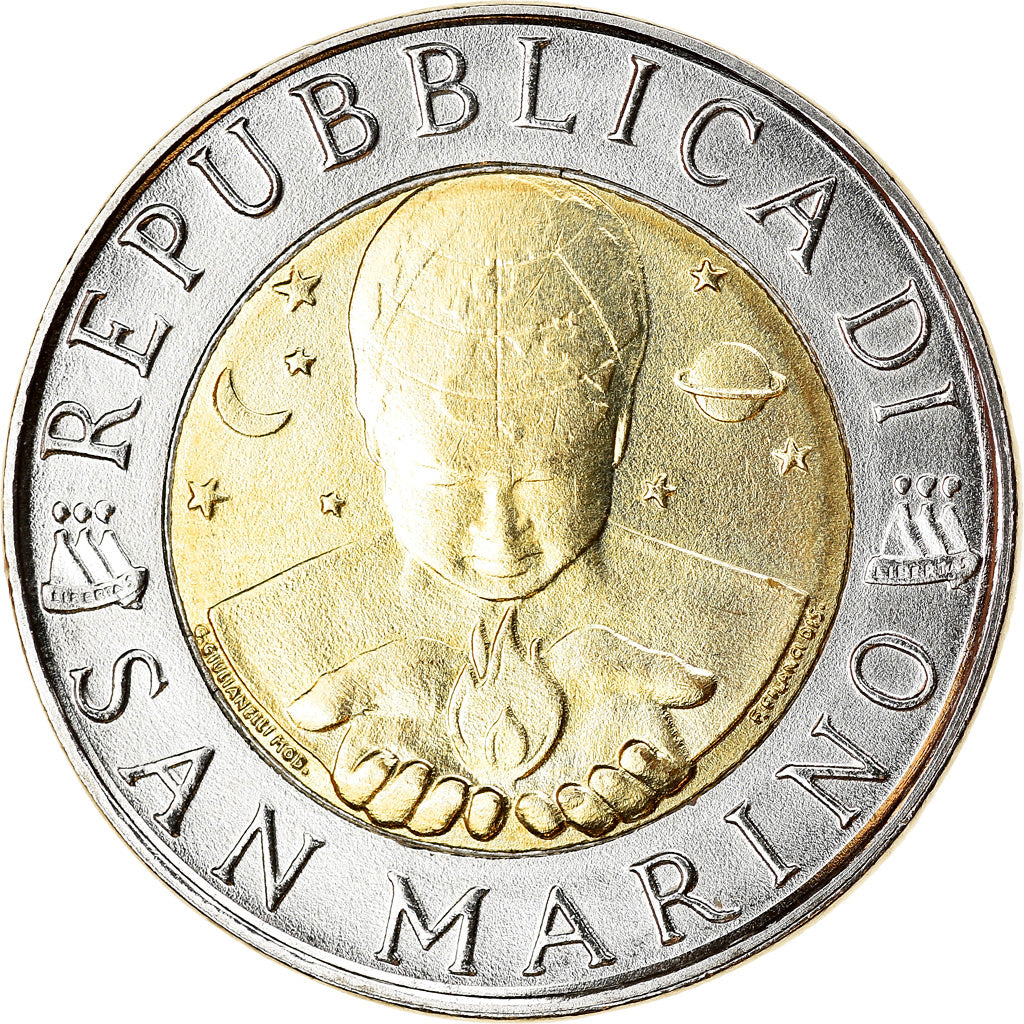 Moneta, San Marino, Musica, 500 Lire, 1997, AU(55-58), Bimetaliczny, KM:367