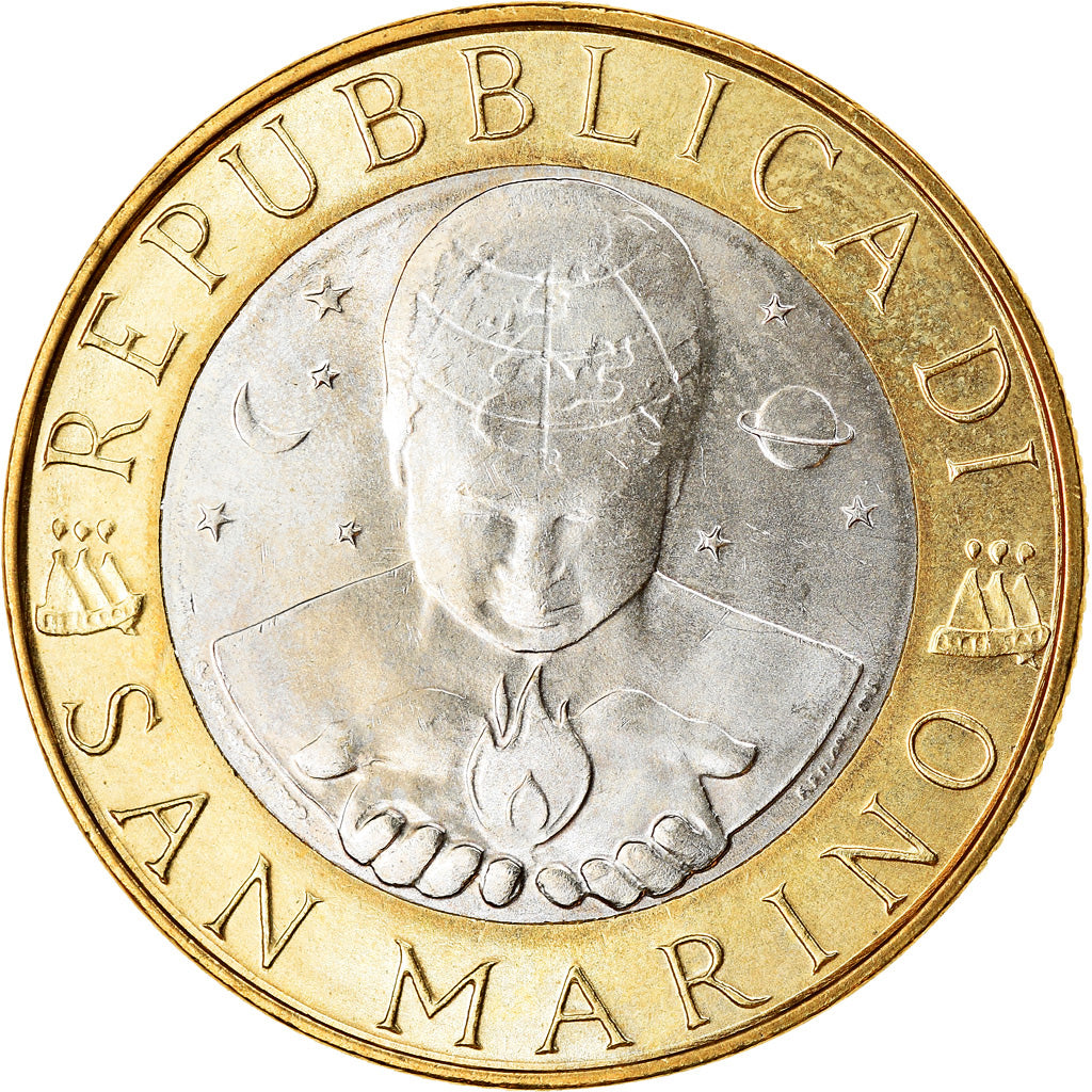 Moneda, San Marino, 1000 Lire, 1999, Rome, MBC+, Bimetálico, KM:395