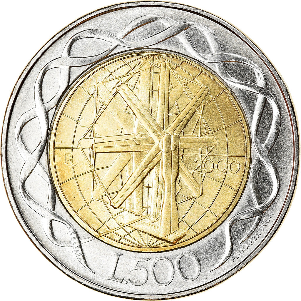 Coin, San Marino, 500 Lire, 2000, AU(55-58), Bi-Metallic, KM:404