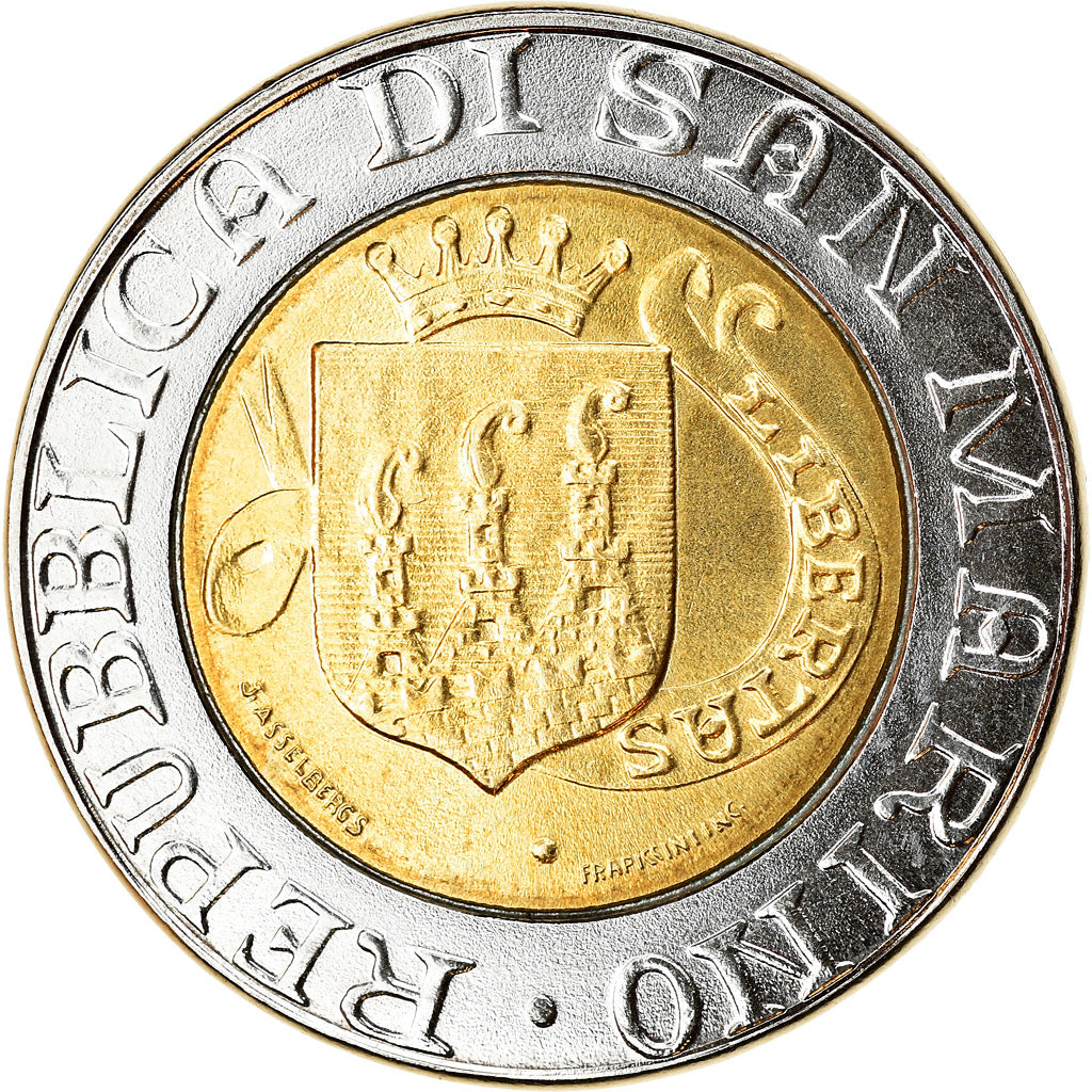 Moneta, San Marino, 500 Lire, 1989, SPL, Bi-metallico, KM:239