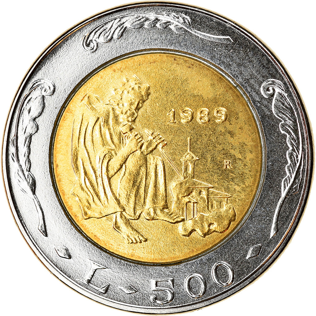 Moneta, San Marino, 500 Lire, 1989, SPL, Bi-metallico, KM:239