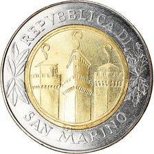 Coin, San Marino, 500 Lire, 2001, Rome, MS(63), Bi-Metallic, KM:429