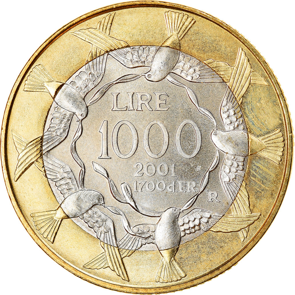 Monnaie, San Marino, 1000 Lire, 2001, Rome, TTB, Bi-Metallic, KM:430