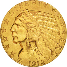Monnaie, États-Unis, Indian Head, $5, Half Eagle, 1912, U.S. Mint