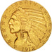 Coin, United States, Indian Head, $5, Half Eagle, 1912, U.S. Mint, Philadelphia