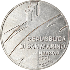 Coin, San Marino, 10 Lire, 1990, Rome, AU(55-58), Aluminum, KM:251