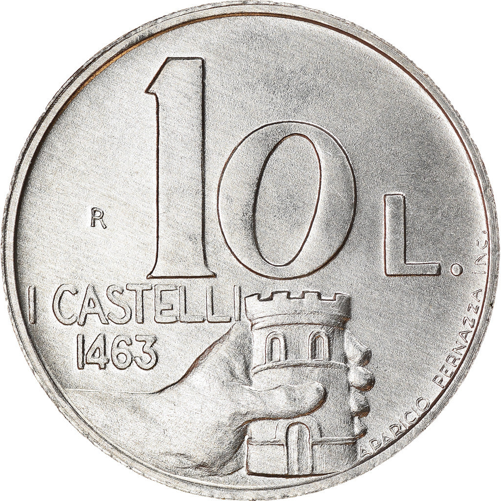 Coin, San Marino, 10 Lire, 1991, Rome, MS(63), Aluminum, KM:264