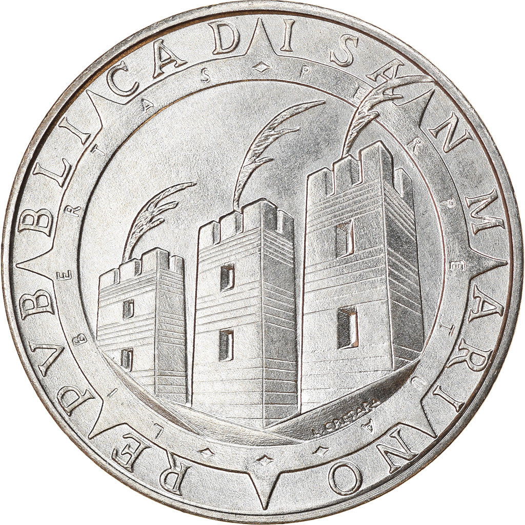 Coin, San Marino, 10 Lire, 1992, Rome, AU(55-58), Aluminum, KM:281