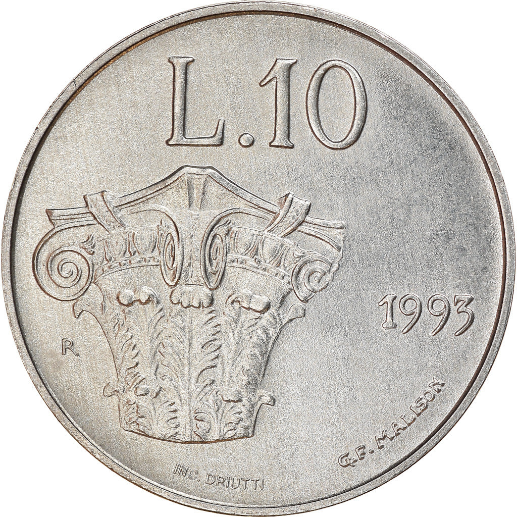 Munten, San Marino, 10 Lire, 1993, Rome, PR, Aluminium, KM:296