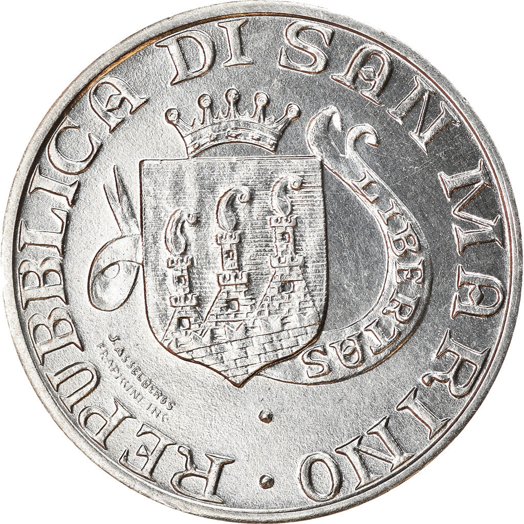 Coin, San Marino, 10 Lire, 1989, Rome, MS(63), Aluminum, KM:234