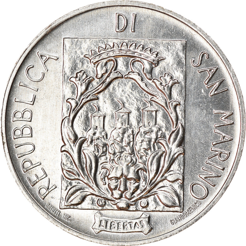 Coin, San Marino, 10 Lire, 1988, Rome, AU(55-58), Aluminum, KM:221