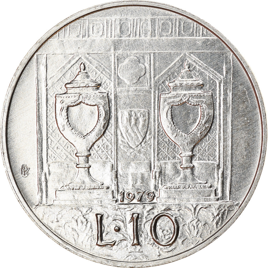 Münze, San Marino, 10 Lire, 1979, VZ, Aluminium, KM:92