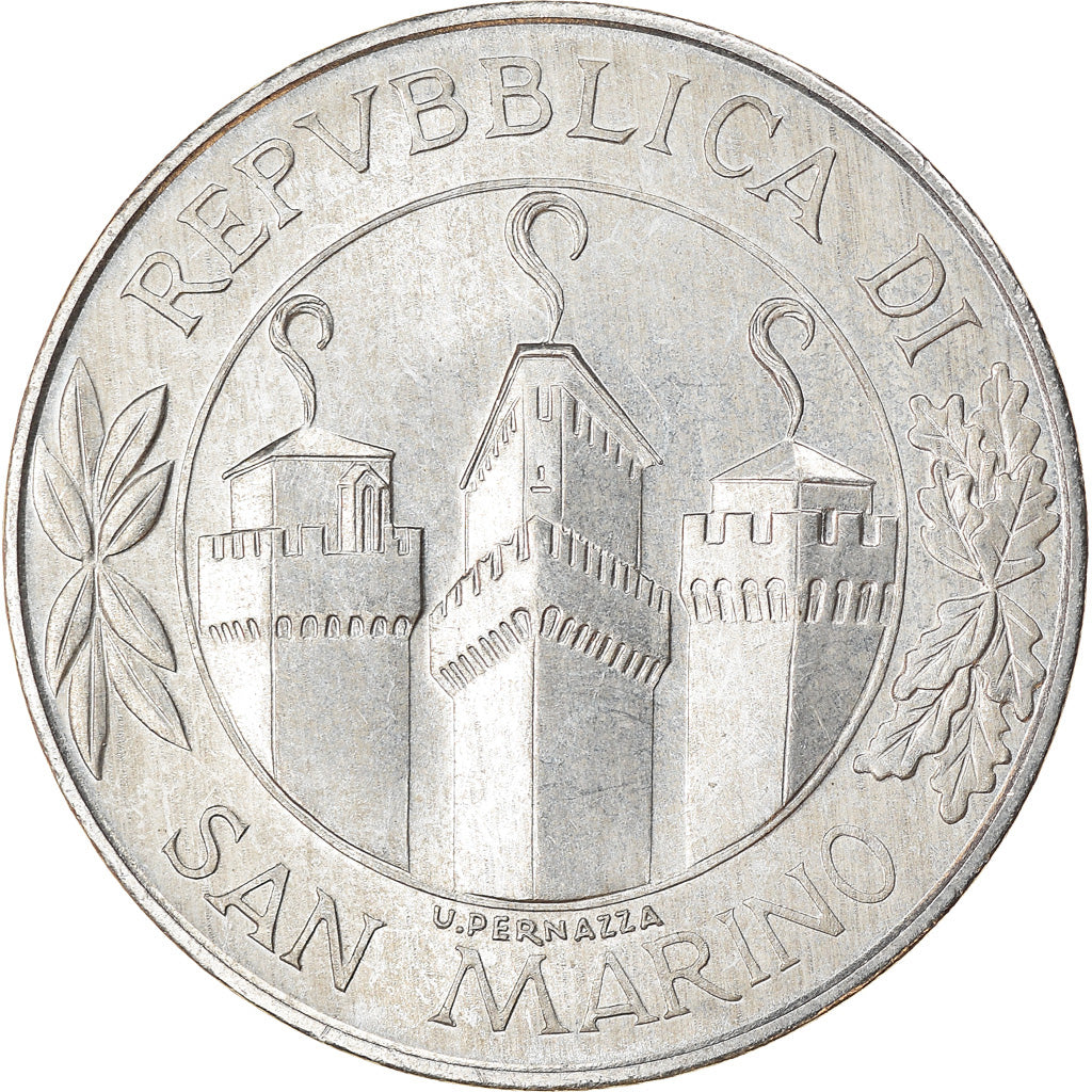 Coin, San Marino, 10 Lire, 2001, Rome, AU(50-53), Aluminum, KM:424
