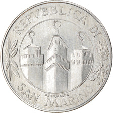 Coin, San Marino, 10 Lire, 2001, Rome, AU(50-53), Aluminum, KM:424