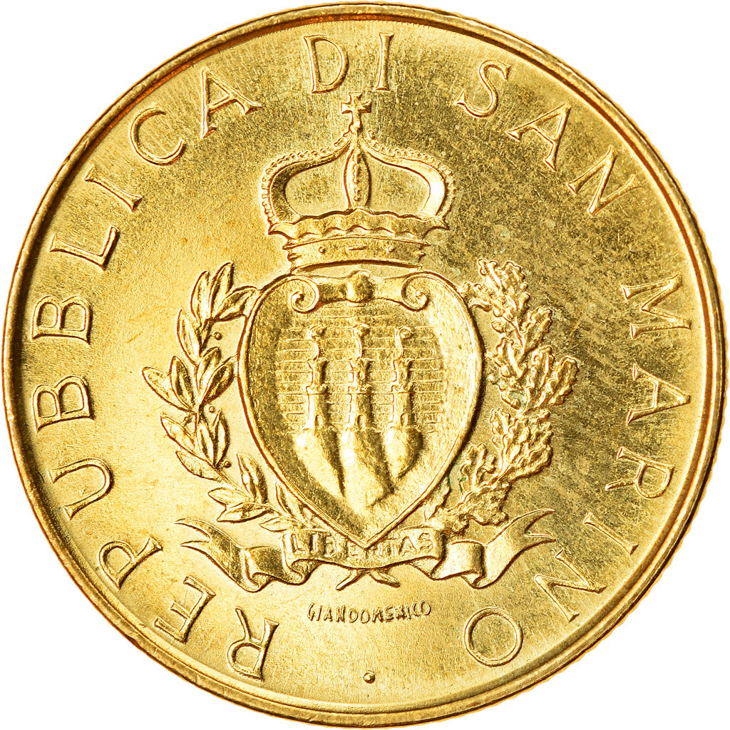 Coin, San Marino, 200 Lire, 1987, MS(63), Aluminum-Bronze, KM:208