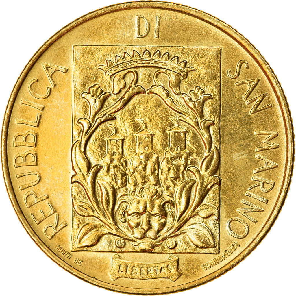 Munten, San Marino, 200 Lire, 1988, ZF+, Aluminum-Bronze, KM:225
