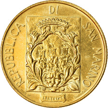 Munten, San Marino, 200 Lire, 1988, ZF+, Aluminum-Bronze, KM:225