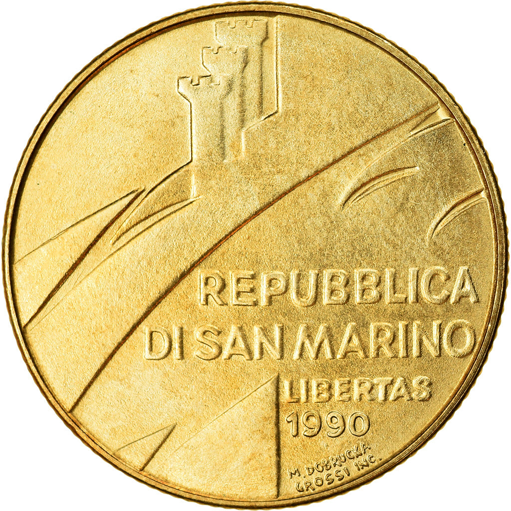 Monnaie, San Marino, 200 Lire, 1990, SUP, Aluminum-Bronze, KM:255
