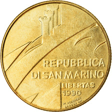 Monnaie, San Marino, 200 Lire, 1990, SUP, Aluminum-Bronze, KM:255