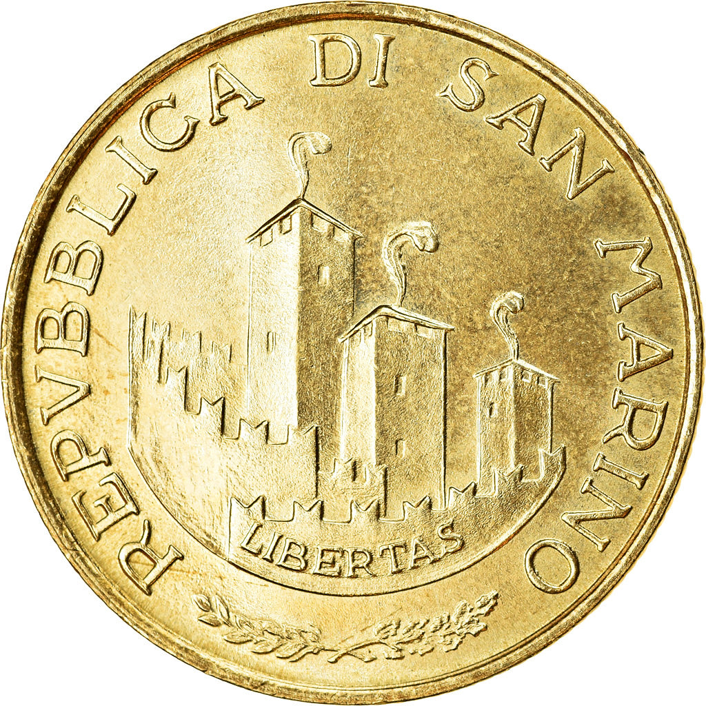 Coin, San Marino, 200 Lire, 1993, AU(50-53), Aluminum-Bronze, KM:300