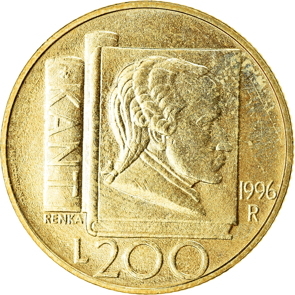 Coin, San Marino, 200 Lire, 1996, MS(63), Aluminum-Bronze, KM:356