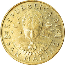 Coin, San Marino, 200 Lire, 2000, MS(63), Aluminum-Bronze, KM:403