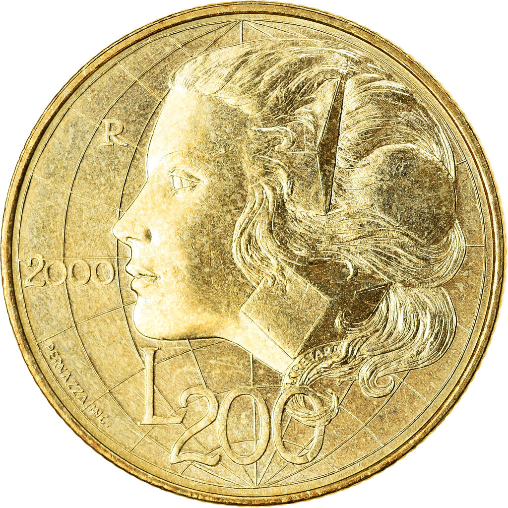 Coin, San Marino, 200 Lire, 2000, MS(63), Aluminum-Bronze, KM:403