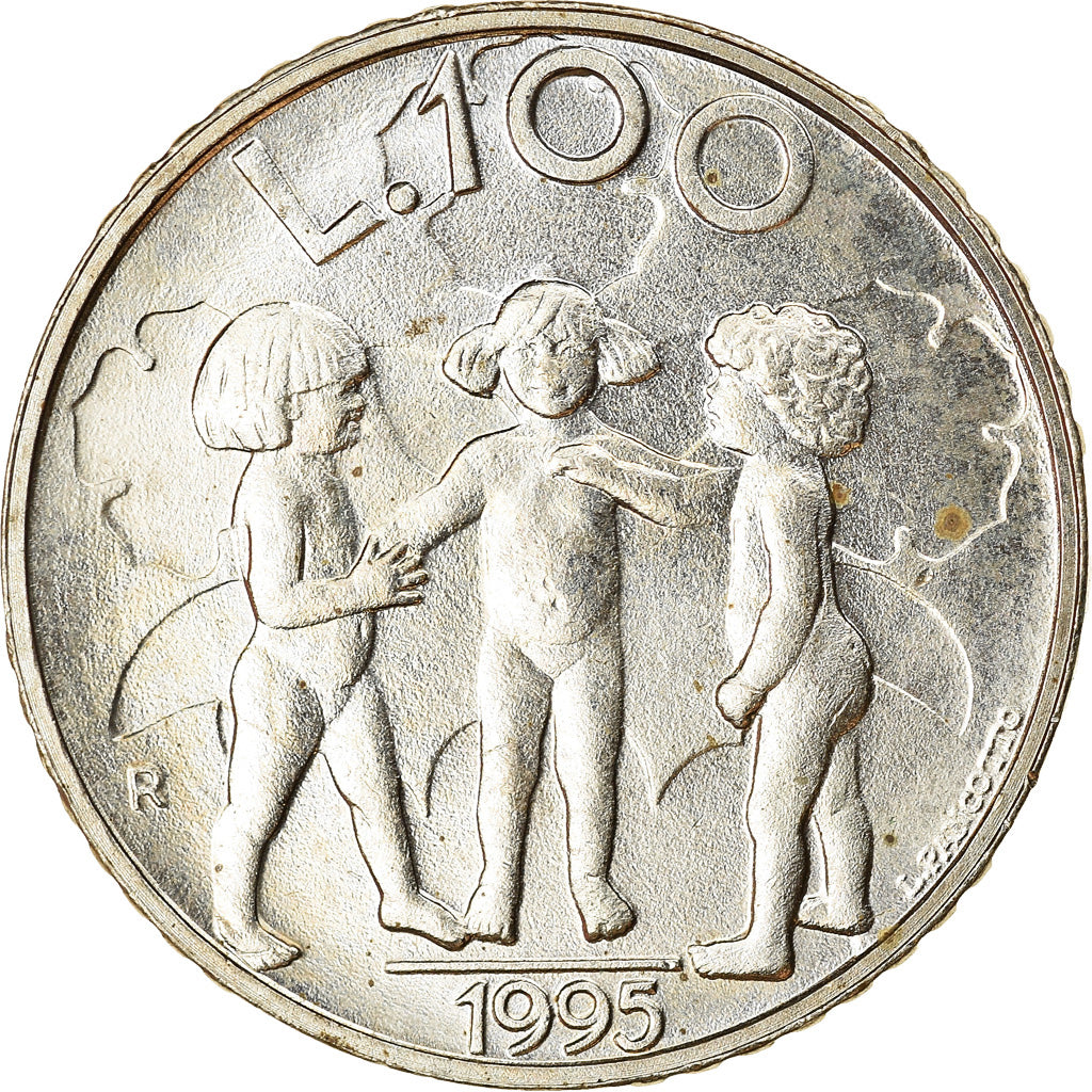 Coin, San Marino, 100 Lire, 1995, Rome, MS(63), Copper-nickel, KM:328