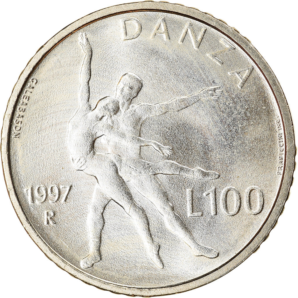 Coin, San Marino, 100 Lire, 1997, MS(63), Copper-nickel, KM:365
